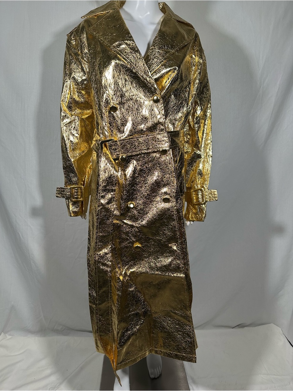 Fashion Nova Metallic Trench Coat NWT